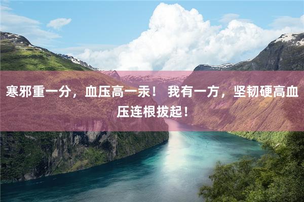 寒邪重一分，血压高一汞！ 我有一方，坚韧硬高血压连根拔起！