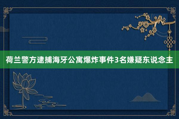 荷兰警方逮捕海牙公寓爆炸事件3名嫌疑东说念主