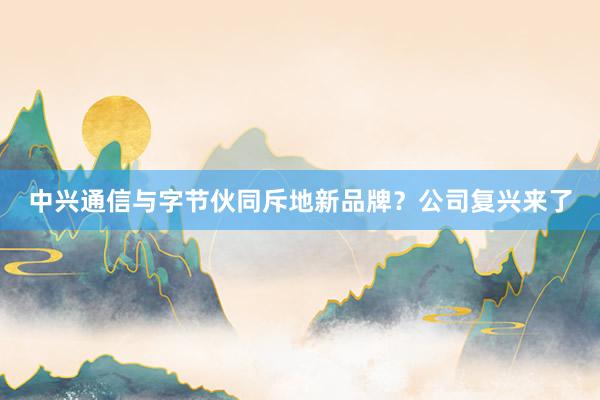 中兴通信与字节伙同斥地新品牌？公司复兴来了