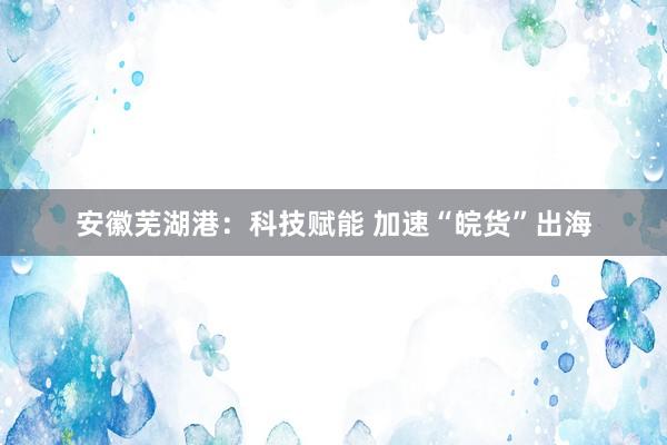 安徽芜湖港：科技赋能 加速“皖货”出海